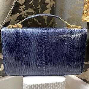 Blue reptile skin bag. 3-way style.